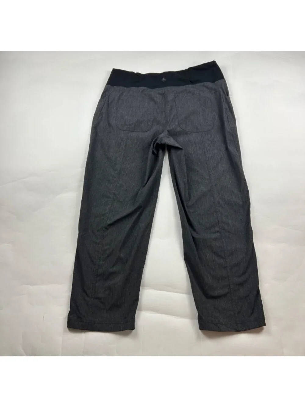 Prana Charcoal Stretch Knit Waist Cropped Athletic Pant L - Picture 4 of 5